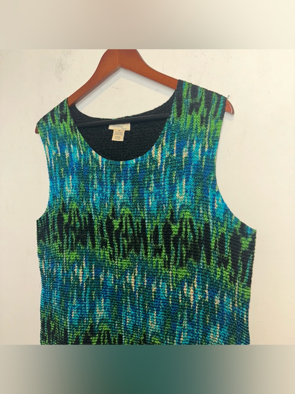Vintage Choices Woman Tank Tie Dye Reversible Lightweight Artsy Cruise Beach 1X